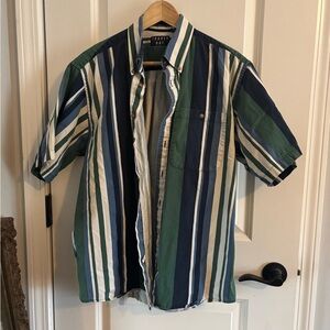 Trader Bay Men's Multi-Striped Button Down Shirt